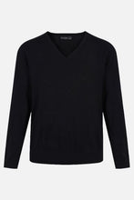 Load image into Gallery viewer, Fitted Black V Neck Jumper
